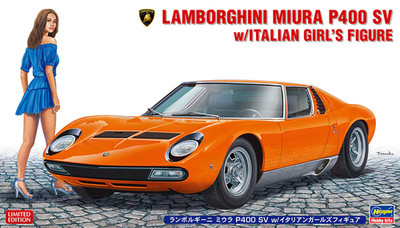 Hasegawa 20423  1971 Lamborghini Miura P400 SV W/ Girl Figure model kit 1/24