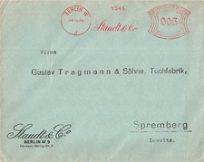 163469) DR company letter with free stamp Berlin 1934, Staudt & Co.