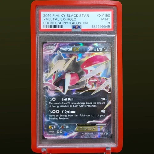 PSA 9 YVELTAL EX XY150 BLACK STAR PROMO 2016 SHINY KALOS TIN POKEMON