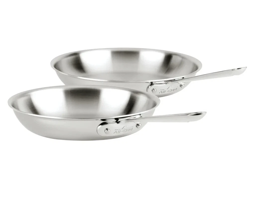 All-Clad D3 Stainless Steel 3-Ply Bonded Fry Pan Set 8'' & 10'' New Open Box