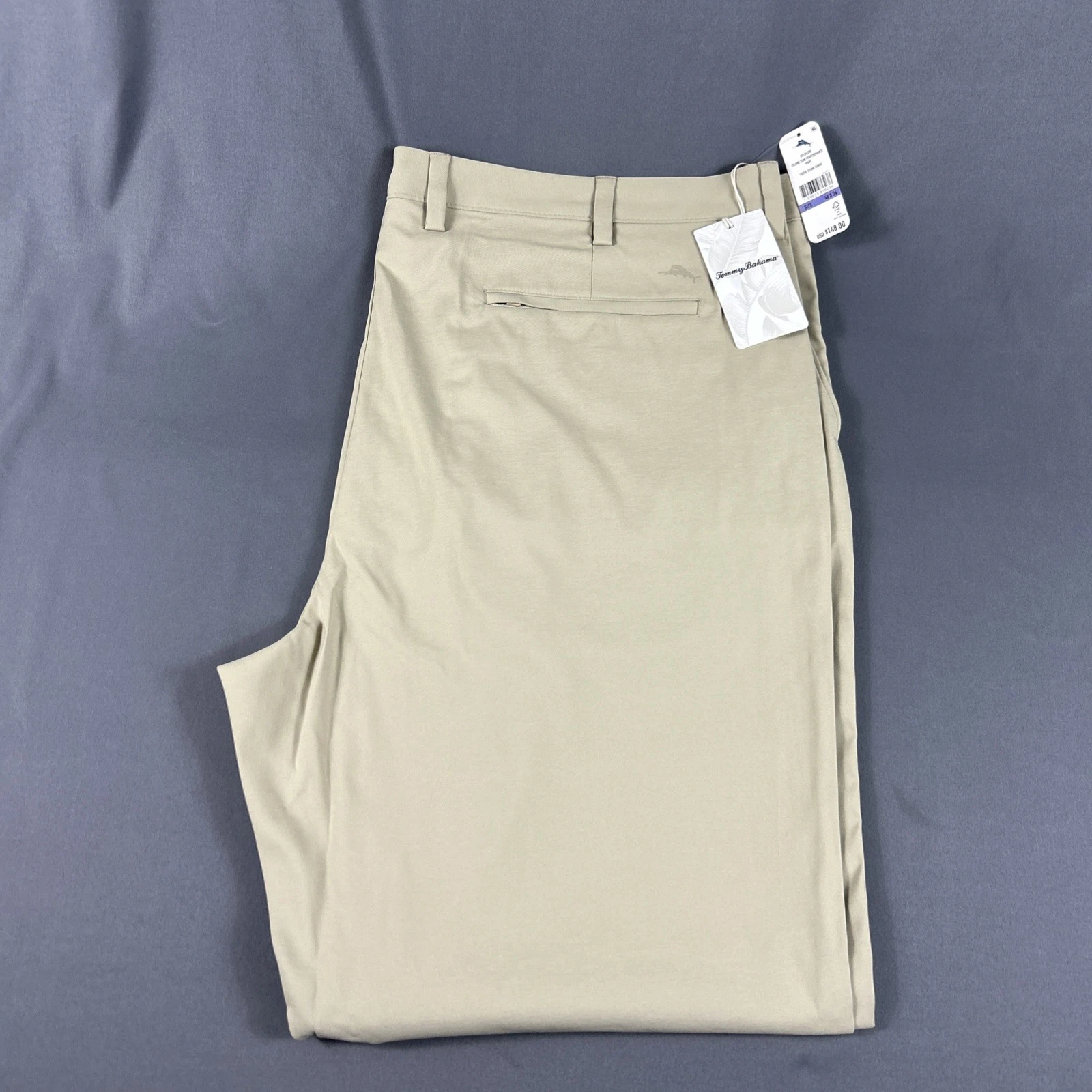 Tommy Bahama Golf Pants Performance 48 x 34 Stone Khaki Polyester NWT MSRP $148