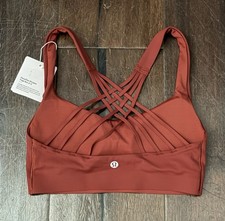 NWT Lululemon Flexy Flex Strappy Bra Cranberry Charm XXS/Xs =4/6 Removable Pads