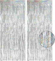 Lametta Vorhang Silber Glitzer - Greatril Party VorhäNge Luftschlangen Foto