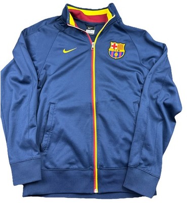 NIKE Track Jacket Men S Small FC Barcelona Full Zip FCB Soccer