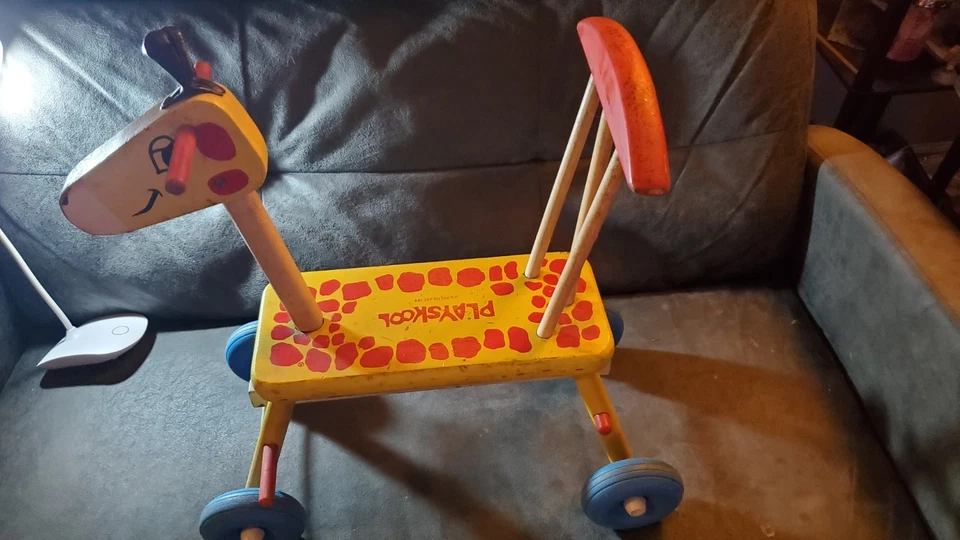 Винтажный деревянный жираф для верховой езды 60-е Playskool - Изображение 2 из 4