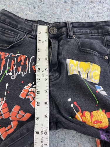 Waimea Juniors 16 Skinny Jeans Graffiti Print Black Pants Street Style - Picture 9 of 14