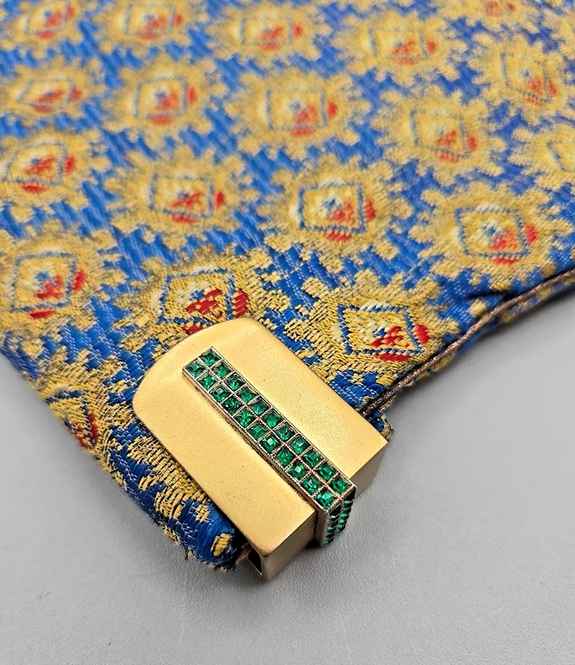 Bolso de mano clutch de noche Art Deco años 50, forro satinado, espejo, bolso cambiador Foto 4 de 4