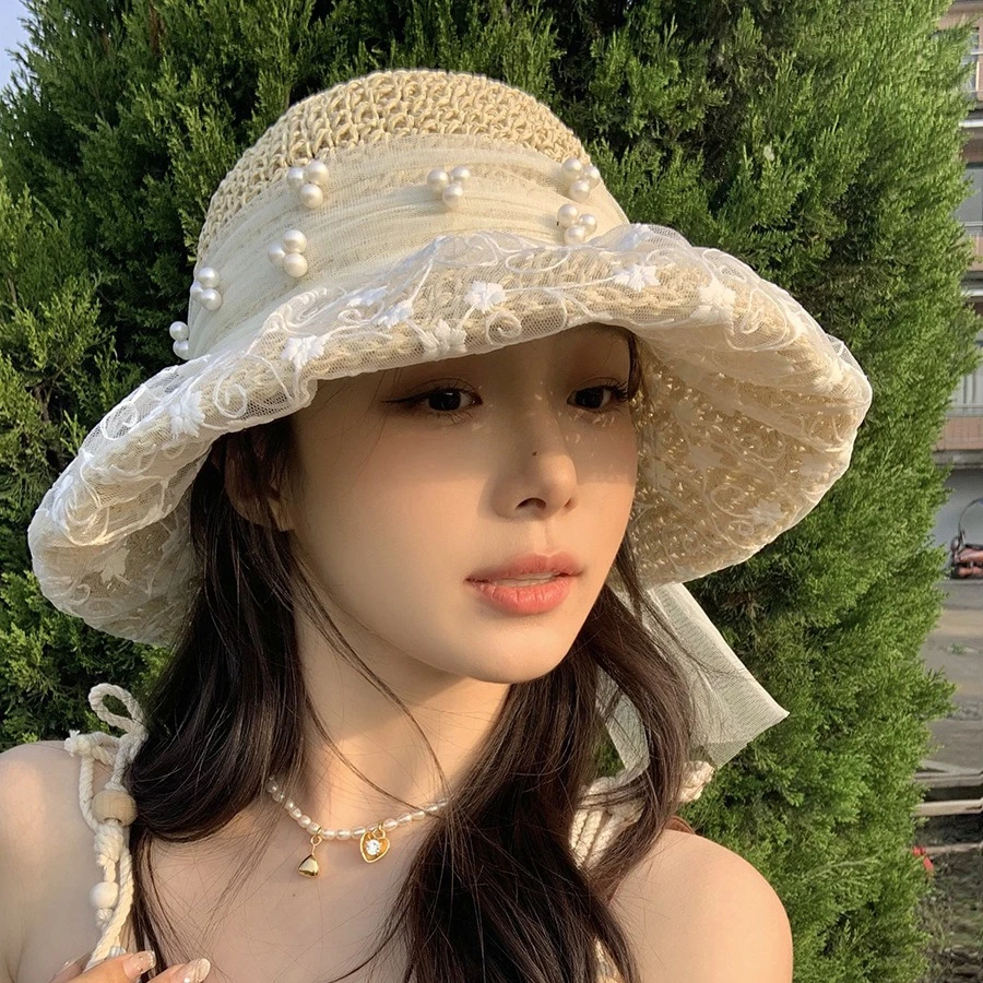 Women's Summer Lace Flower-Patterned Sun Hat