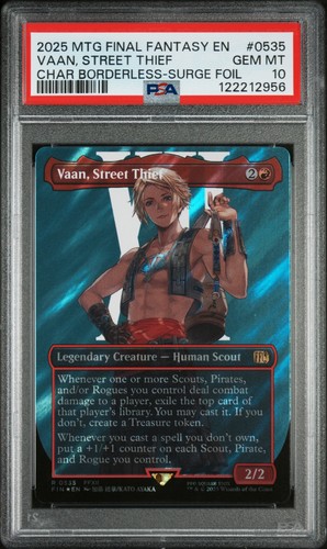 Magic Mtg Vaan, Street Thief FIN 0535 Character Borderless Surge Foil PSA 10