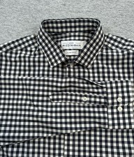 Mizzen  Main Leeward Shirt Mens XL Trim Fit Checker Performance Stretch