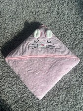 Pink Cat 0-6T Bath Towel Ultra Soft Hooded Highly Absorbent Bathrobe 30x30 in