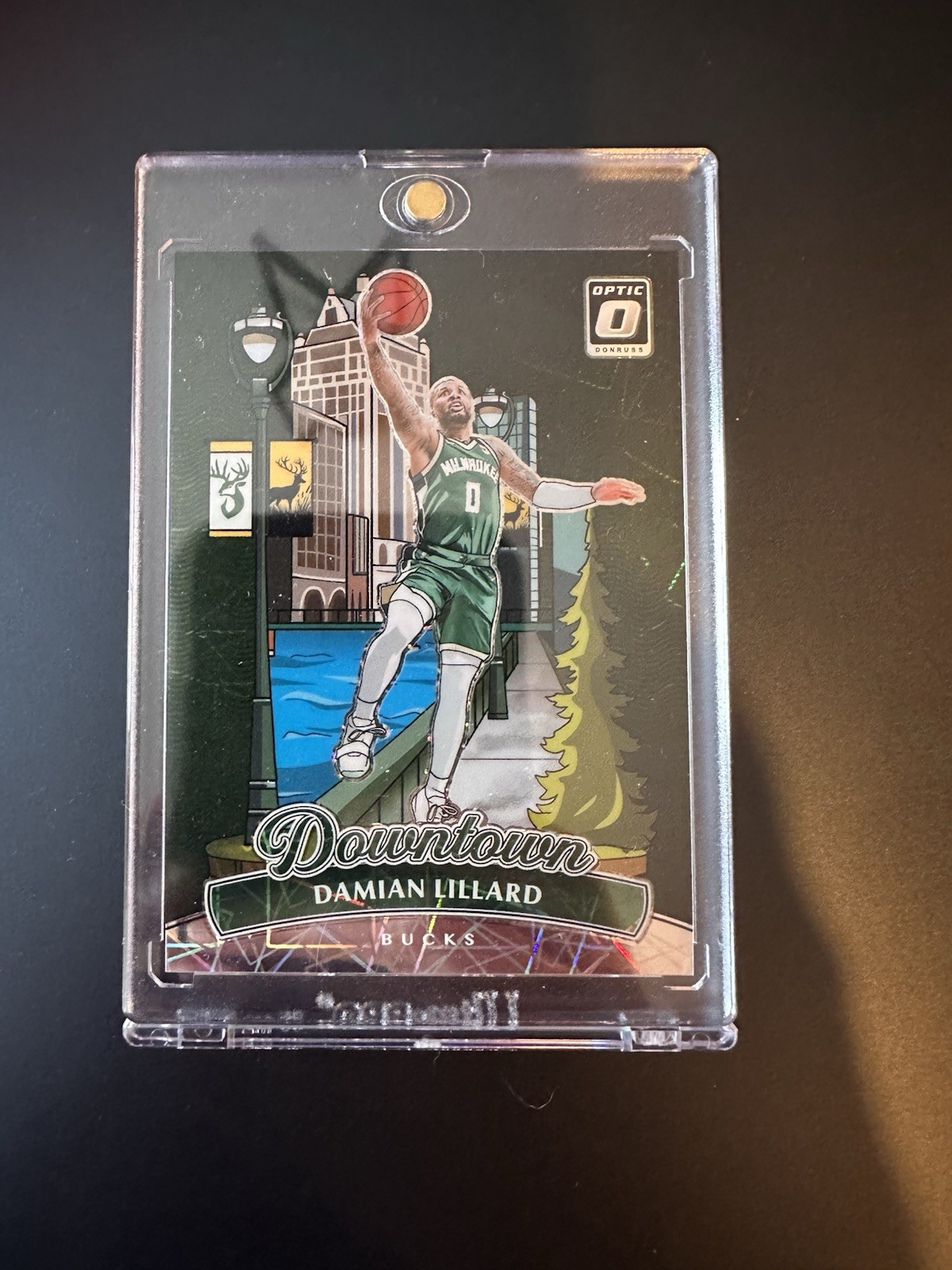 2024-25 Panini Donruss Optic Damian Lillard Downtown #12 Case Hit SSP Bucks