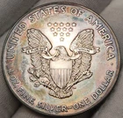 🌈 1995 American Eagle 1 oz - .999 Fine Silver Dollar - Attractive Toning, CH75z
