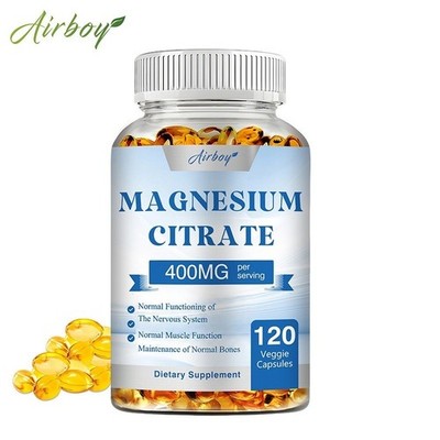 Magnesium Citrate Capsules - Vegan-Friendly - 120pcs