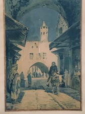 Odin Rosenvinge Original Water Colour Tripoli Syria Signed Framed