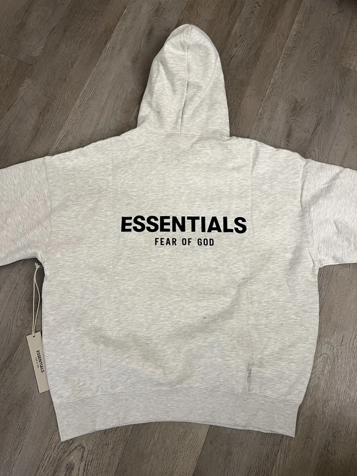 NEW Fear of God Essentials Light Oatmeal White Hoodie Size Large Authentic✅ - Image 4 of 4