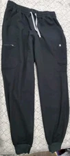 FIGS Black Zamora Jogger Scrub Pants Women’s LT High Waist W23SW2014T 