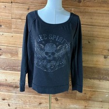 Y2K Free spirit black off the shoulder sweatshirt