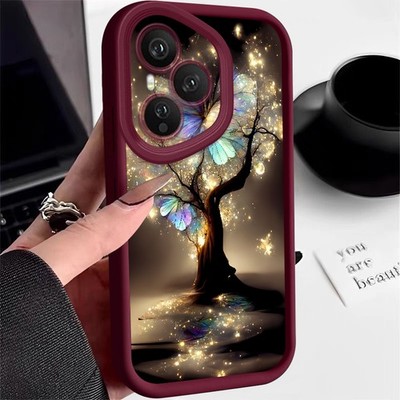Hülle Für Honor 400 200 Pro X8c X9c X6c Magic 7 Lite Schmetterling Baum TPU Case