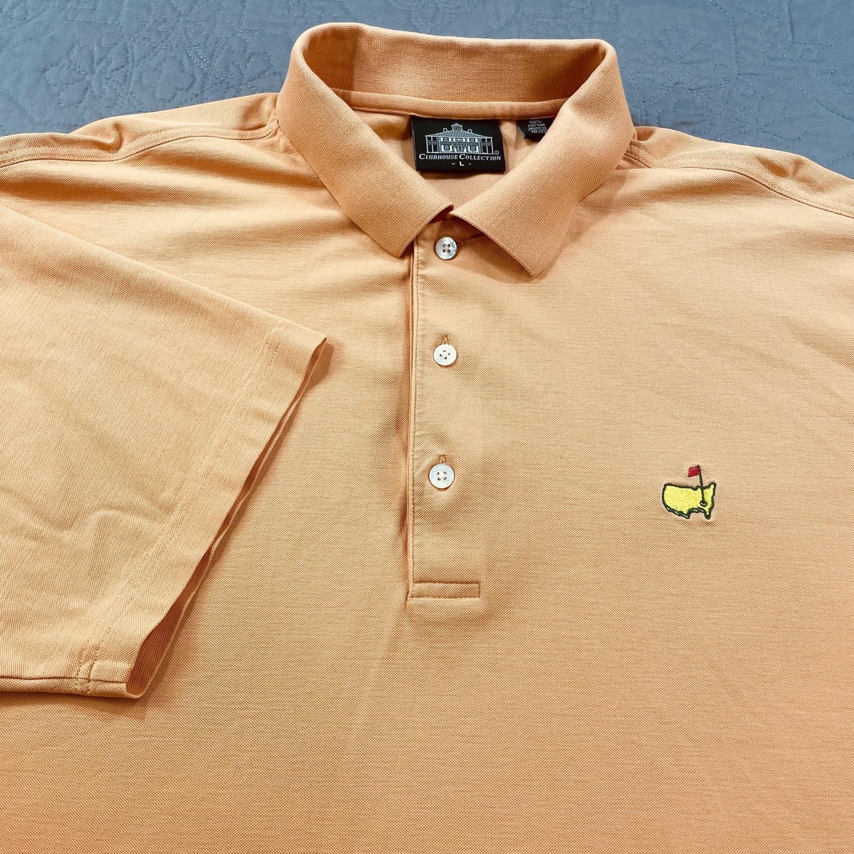 CLUBHAUS SOPHNET. × CLUBHAUS S/S Polo Masters Augusta National Polo Shirt Mens Large Peach Golf