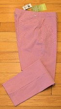 NWT SWING CONTROL Womens Golf Ankle Pants Pink & White Pin Stripes-14 Ret@$120