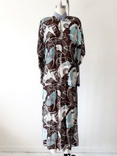 1940  s Kamehameha Pake Muu Hawaiian Print Rayon Dress Vintage 40s