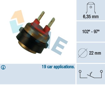 FAE 36290 Temperaturschalter, Kühlerlüfter für HONDA,ROVER