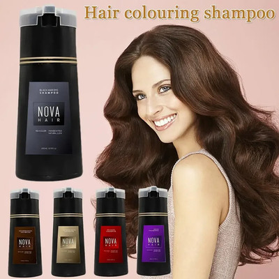 Nova Hair Dyeing 3-in-1-Haarpflegeshampoo, natürliches, schnelles, weißes Haar,
