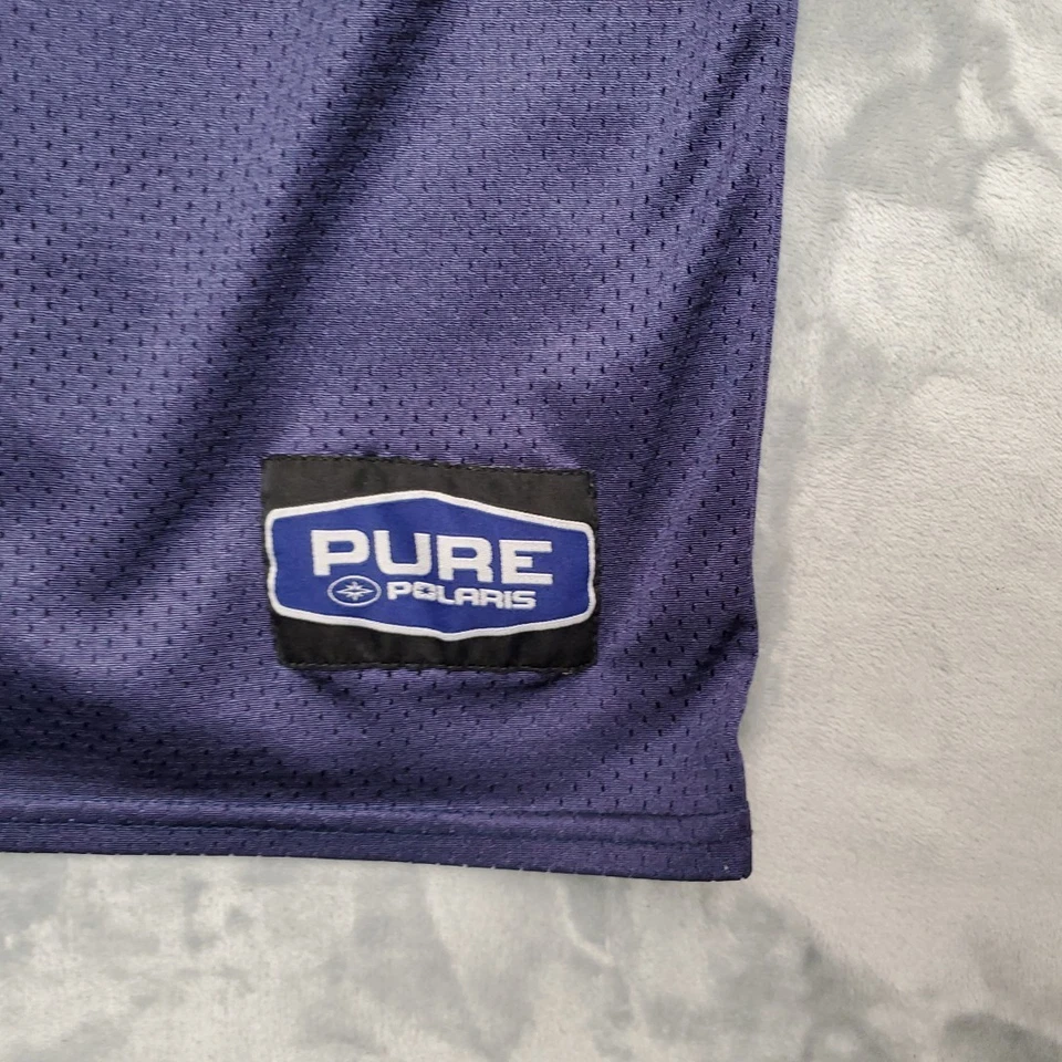 Vintage Pure Polaris Jersey Shirt Men L Navy Red 54 ATV Racing Mesh Y2K Moto Tee - Image 3 of 4