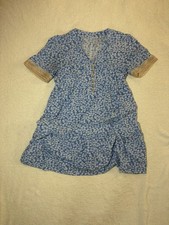 Blue Floral Mini Dress With Frill Detail Women  s Medium