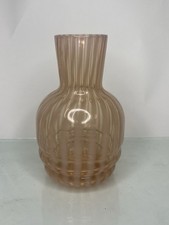 VTG! 1921 Fenton Art Glass - Pink & Opalescent Optic Swirl Twin Rib Carafe  6"