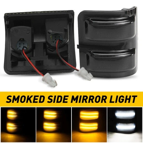 2x LED White Switchback Yellow Flowing Side Mirror Lamp For 08-16 Ford F250 F350