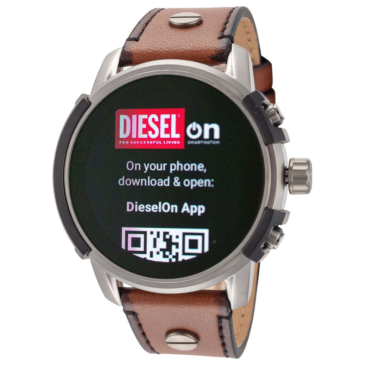 Diesel Men's Griffed Gen 6 Quartz Leather 45.5mm Smartwatch