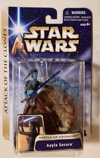 New 2002 Hasbro Star Wars Attack of the Clones Aayla Secura Jedi Knight Figure