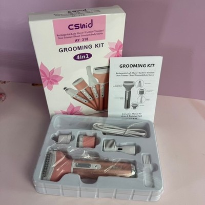 CSNID 4-in1 Rechargeable Grooming Kit Lady Shaver Eyebrow Nose Beard Trimmer NIB