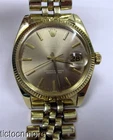 VINTAGE 14K GOLD ROLEX OYSTER PERPETUAL DATE WATCH 1503 JUBILEE BAND CHAMPAGNE