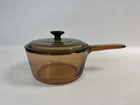 Pyrex Vintage Corning Ware Amber Visions France 2.5 QT Saucepan With Glass Lid