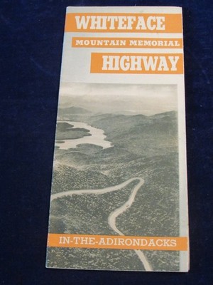 Vtg 1930's-1940's Whiteface Mountain Memorial Highway Brochure & Map   C704