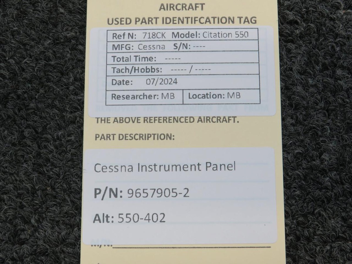 ss_2 ページ 9657905-2 (Alt: 550-402) Cessna Instrument Panel | eBay