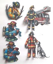 3D UPick Firefighter Dalmatian Truck Baby Cat Scrapbook Card Embellishment 4014