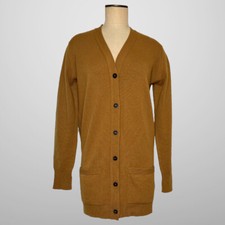 Authentic NWT Hermes 100 Cashmere Long Cardigan EU Size 38 Brun Tabac Sweater