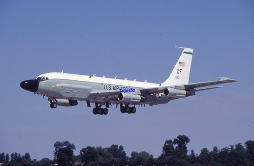 35mm Aircraft Slide Boeing RC-135W USAF 62-132 IAT Fairford 1999