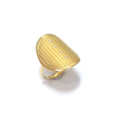 18 Karat Gelbgold handgemachter Statement-Diamantring 0,04 Karat H/SI TCW hochwertig