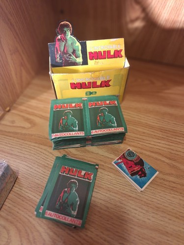 L'incroyable Hulk Age Stickers 1981 Incredible Hulk Box,pack And Loose Stickers