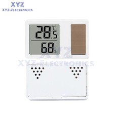 Solar Digital Thermometer Hygrometer Room Indoor Temperature Humidity Meter