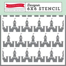 Echo Park CASTLE Designer 6x6 Stencil Template Disney Planner Scrapbook
