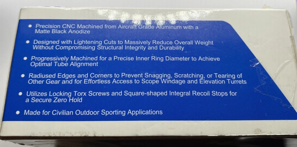UTG AIR122S 37mm Offset Picatinny Scope Mount Rings 1" 2 Piece HIGH Profile - Image 3 of 4