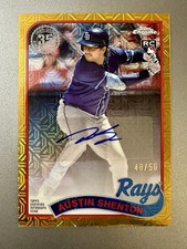 2024 Topps Update Austin Shenton 48/50 Gold 1989 Chrome Mojo Refractor RC Auto