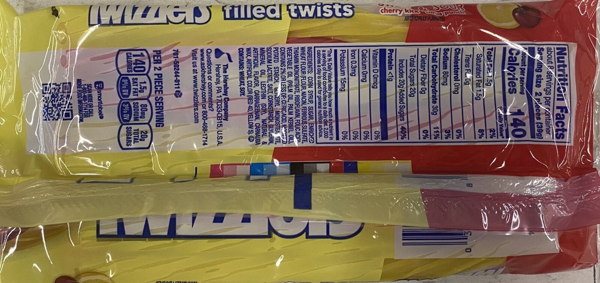 TWIZZLERS FILLED Twists Sweet & Sour CHERRY KICK CITRUS