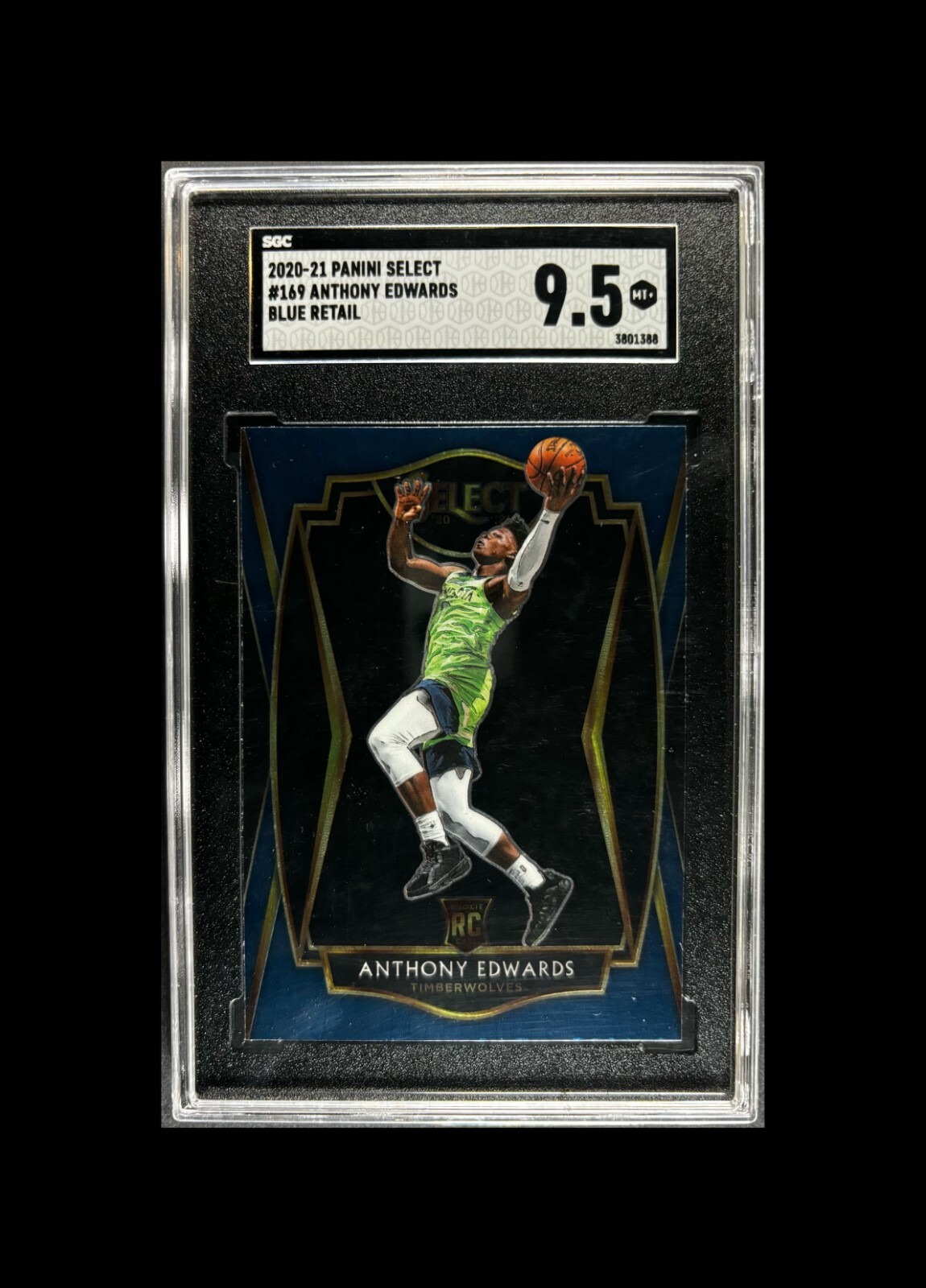 2020-21 Panini Select Blue Retail Premier Level #169 Anthony Edwards RC SGC 9.5